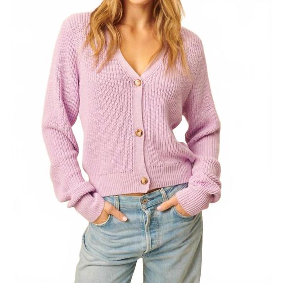NEW JOHN + JENN river cardigan in lilac - Picture 1 of 4